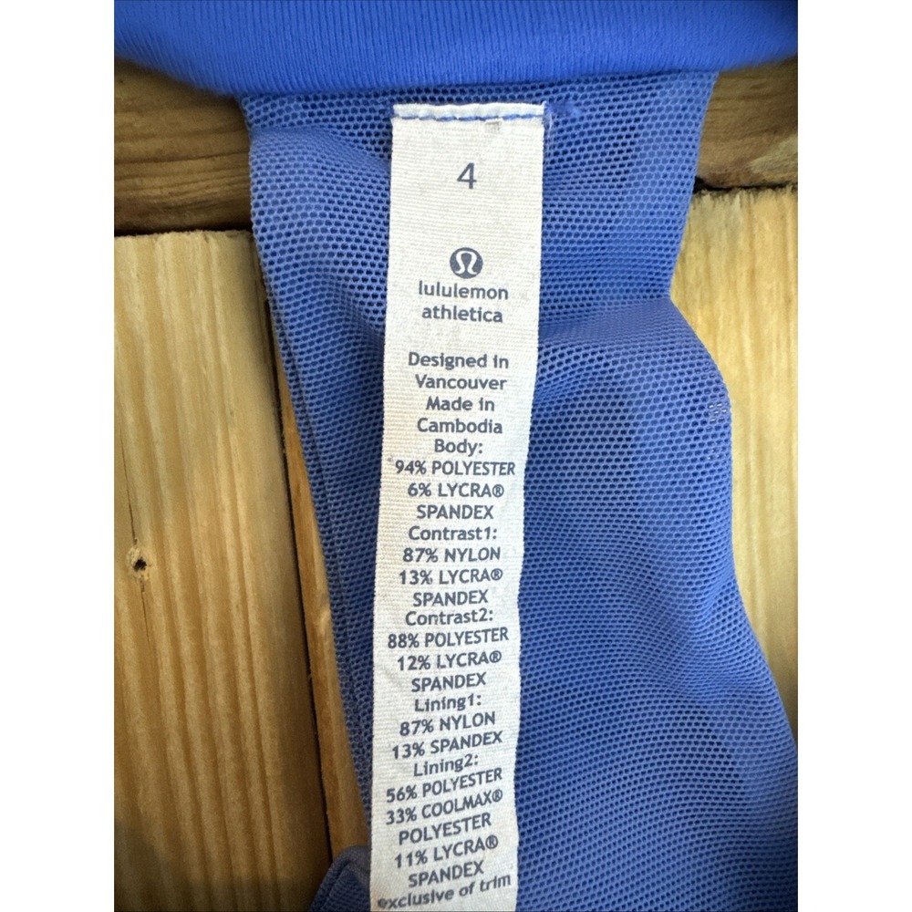 Lululemon Scoop Neck Tank Women's 4 Blue & White Floral Pattern‎ - Picture 10 of 10
